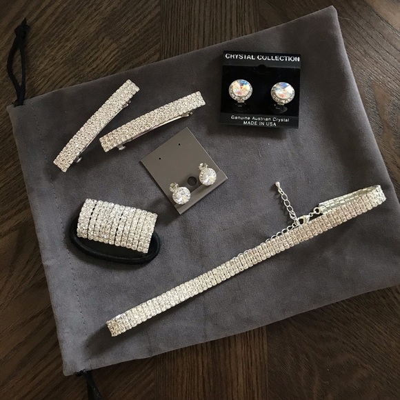 Prom, Dance, Cheer, crystal & rhinestone jewelry/accessories Exc Like new cond. - Picture 1 of 5